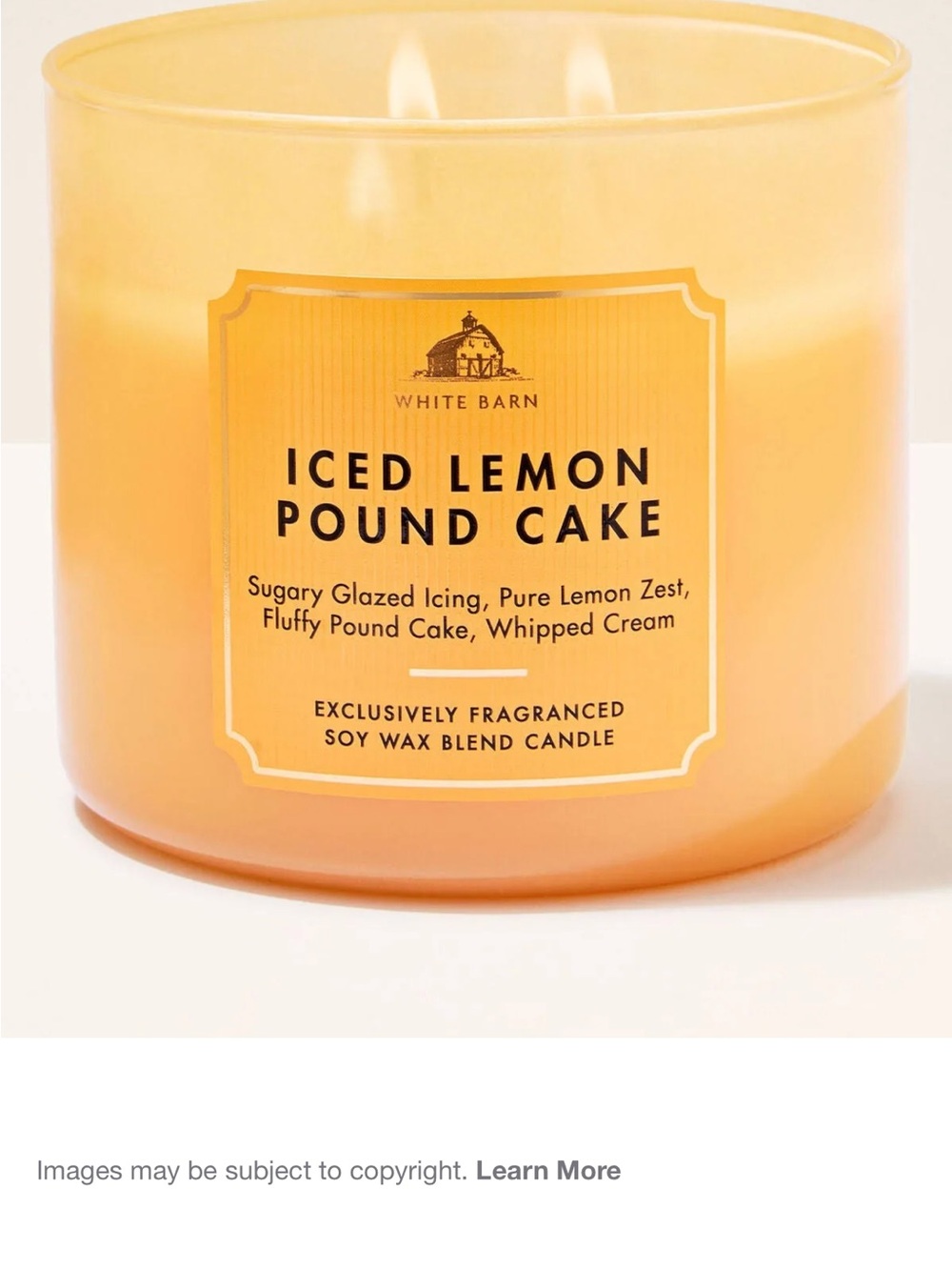 Iced Lemon 🍋 Pound Cake- 3-Wick Candle in Box- NWT 💞